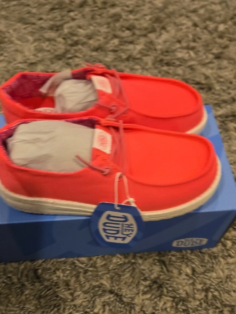 Hey Dude Pink canvas slip-on shoes